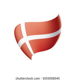 Denmark flag, vector illustration on a white background