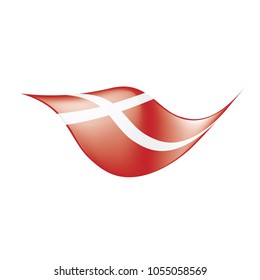 Denmark flag, vector illustration on a white background