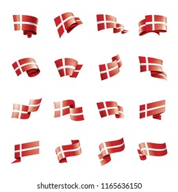 Denmark flag, vector illustration on a white background