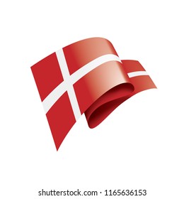 Denmark flag, vector illustration on a white background