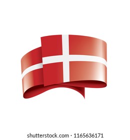 Denmark flag, vector illustration on a white background
