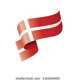 Denmark flag, vector illustration on a white background