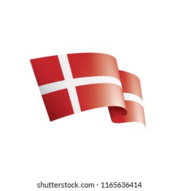 Denmark flag, vector illustration on a white background