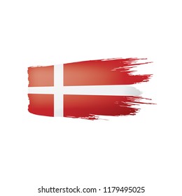 Denmark flag, vector illustration on a white background