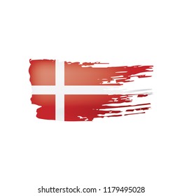 Denmark flag, vector illustration on a white background