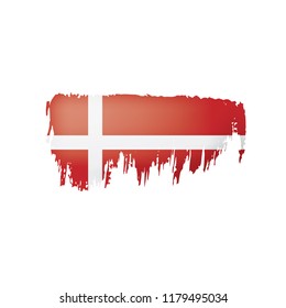 Denmark flag, vector illustration on a white background
