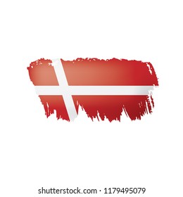 Denmark flag, vector illustration on a white background