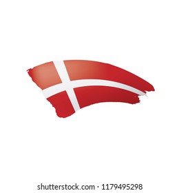 Denmark flag, vector illustration on a white background