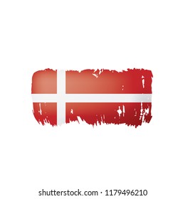 Denmark flag, vector illustration on a white background