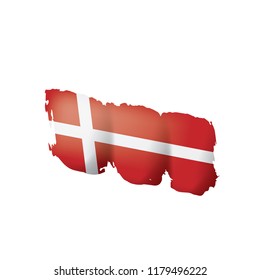 Denmark flag, vector illustration on a white background