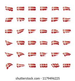 Denmark flag, vector illustration on a white background