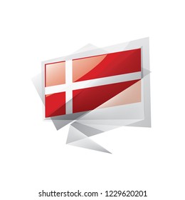 Denmark flag, vector illustration on a white background