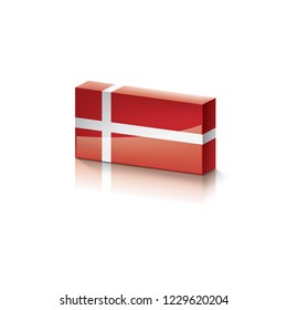 Denmark flag, vector illustration on a white background
