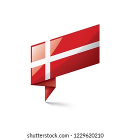 Denmark flag, vector illustration on a white background