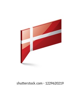 Denmark flag, vector illustration on a white background