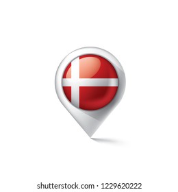 Denmark flag, vector illustration on a white background