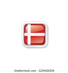 Denmark flag, vector illustration on a white background