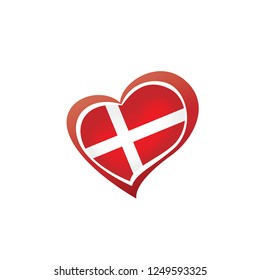 Denmark flag, vector illustration on a white background