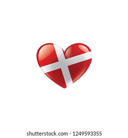 Denmark flag, vector illustration on a white background