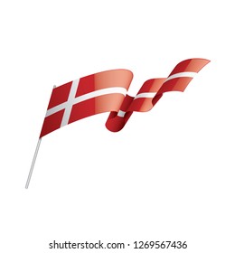 Denmark flag, vector illustration on a white background