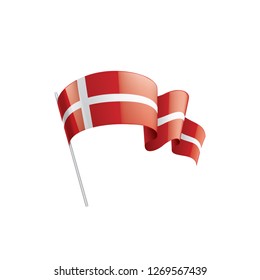 Denmark flag, vector illustration on a white background