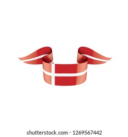 Denmark flag, vector illustration on a white background
