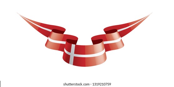 Denmark flag, vector illustration on a white background
