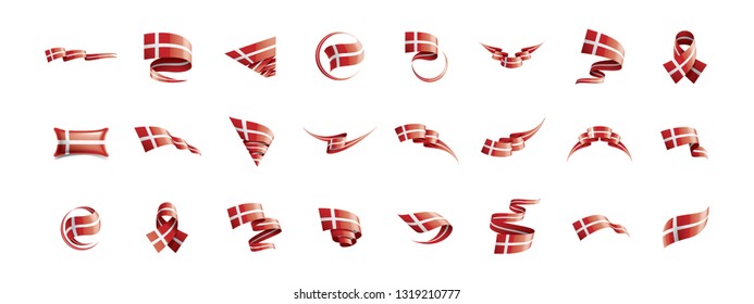 Denmark flag, vector illustration on a white background