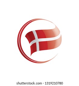 Denmark flag, vector illustration on a white background