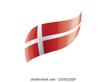 Denmark flag, vector illustration on a white background