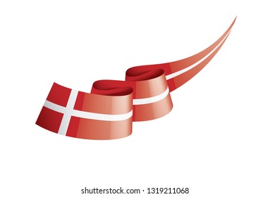 Denmark flag, vector illustration on a white background