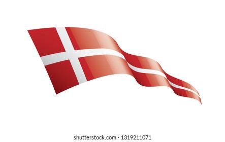 Denmark flag, vector illustration on a white background