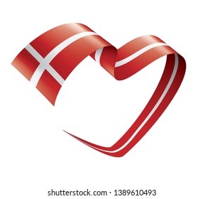 Denmark flag, vector illustration on a white background