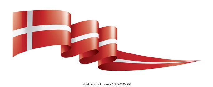 Denmark flag, vector illustration on a white background