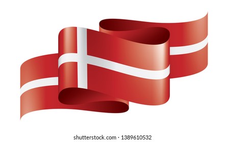 Denmark flag, vector illustration on a white background