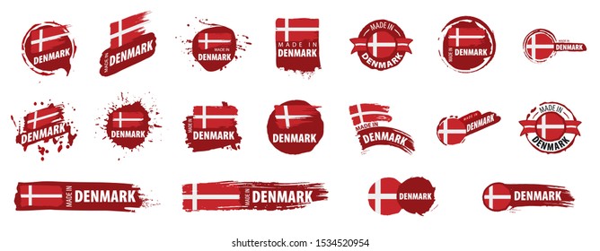 Denmark flag, vector illustration on a white background
