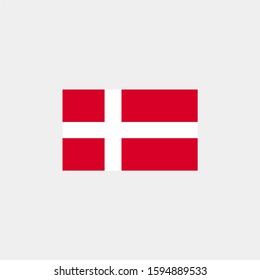 Denmark flag. Vector illustration on gray background. The european union flag
