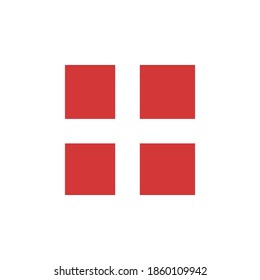 Denmark flag vector square icon - illustration. Flag of Denmark. Abstract concept, icon, square, button