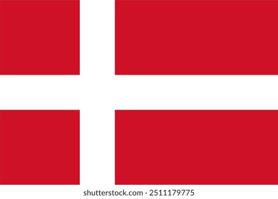 Denmark flag vector. A symbol of national pride and heritage. Ideal for digital editing and scalable printing. Official colors, Kingdom of Denmark. EPS10 format.