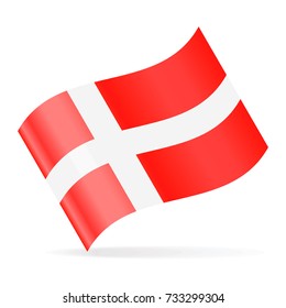 Denmark Flag Vector Waving Icon - Illustration