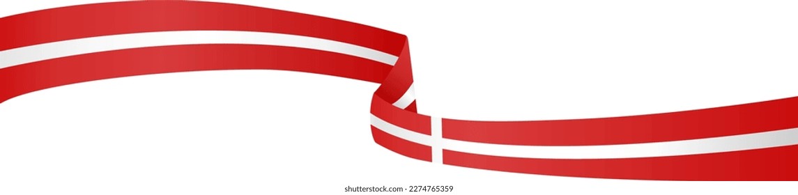 Denmark flag wave isolated on png or transparent background
