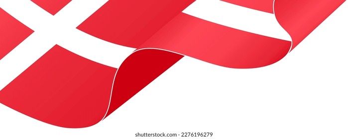 Denmark flag wave isolated on png or transparent background