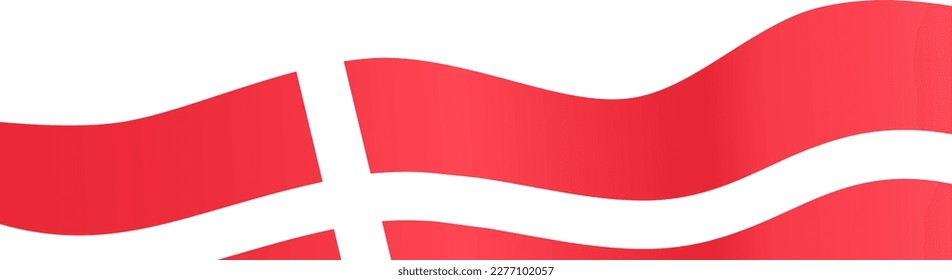 Denmark flag wave isolated on png or transparent background