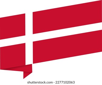 Denmark flag wave isolated on png or transparent background