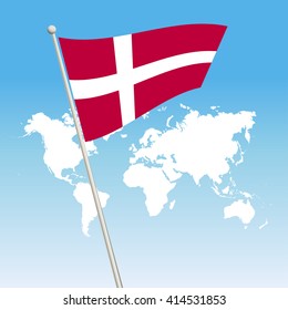 Denmark Flag. waving flag