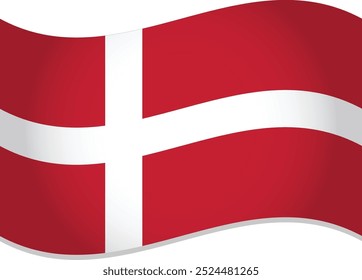 Denmark Flag Waving in air vector