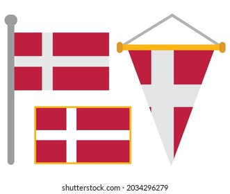 Denmark Flags, Country and Penannts 
