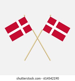 Denmark; Denmark  Flags. Vector illustration.