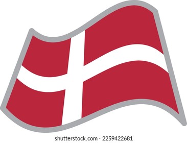 Denmark fluttering national flag illustration vector material