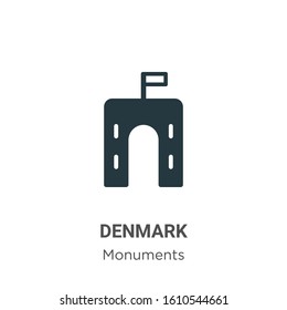 Denmark glyph icon vector on white background. Flat vector denmark icon symbol sign from modern monuments collection for mobile concept and web apps design.